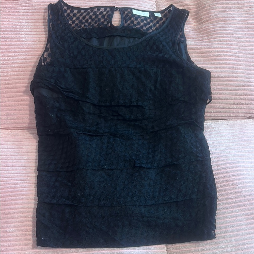Lacy Black Sleeveless Top